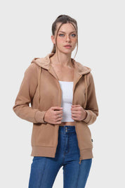 Polerón Mujer Hoodie Camel