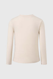 POLERA NIÑA CON APLICACIÓN TUL BEIGE