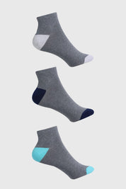 Calceta Hombre Tripack Deportiva Gris