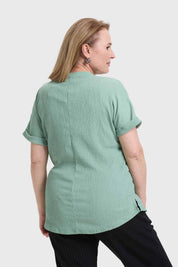 Polera Mujer Abotonada Verde