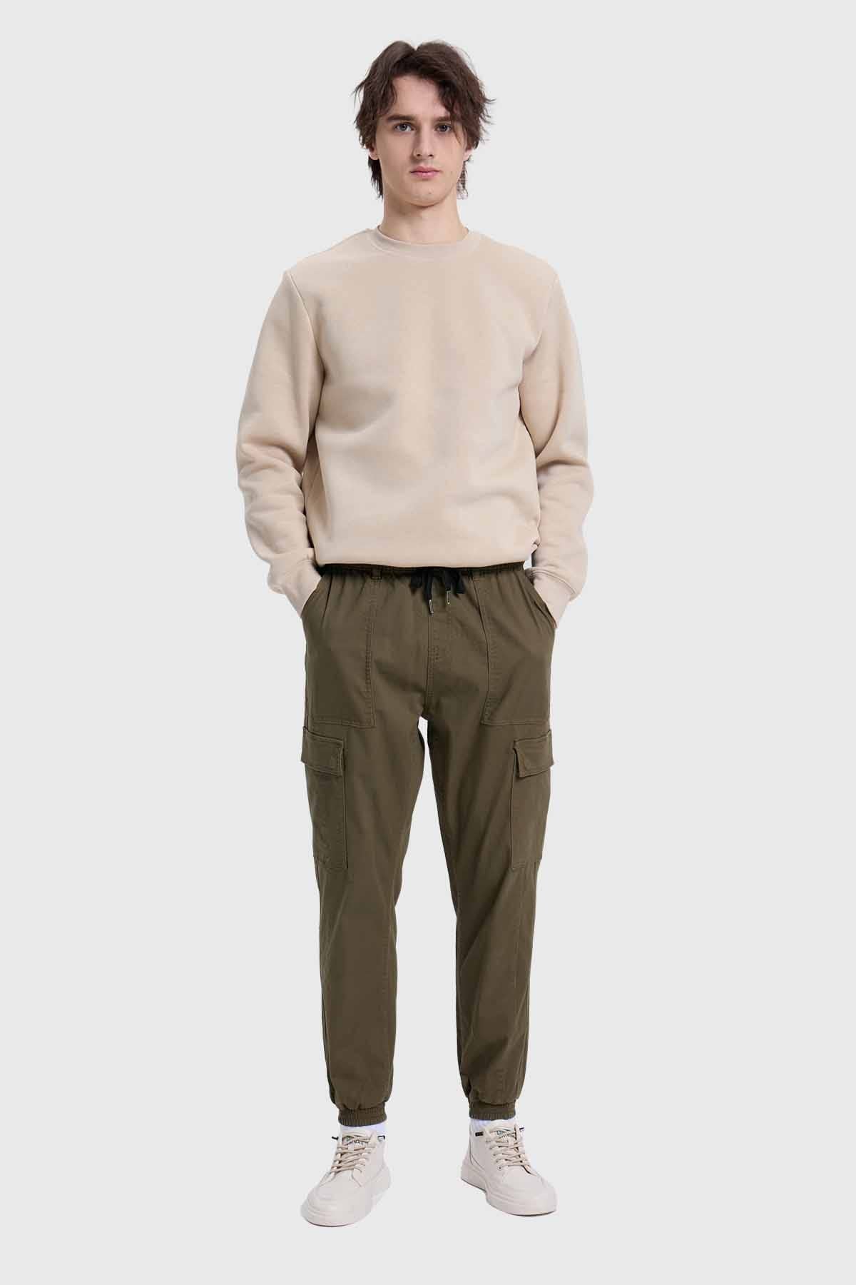 JEANS HOMBRE JOGGER CARPINTERO VERDE MILITAR