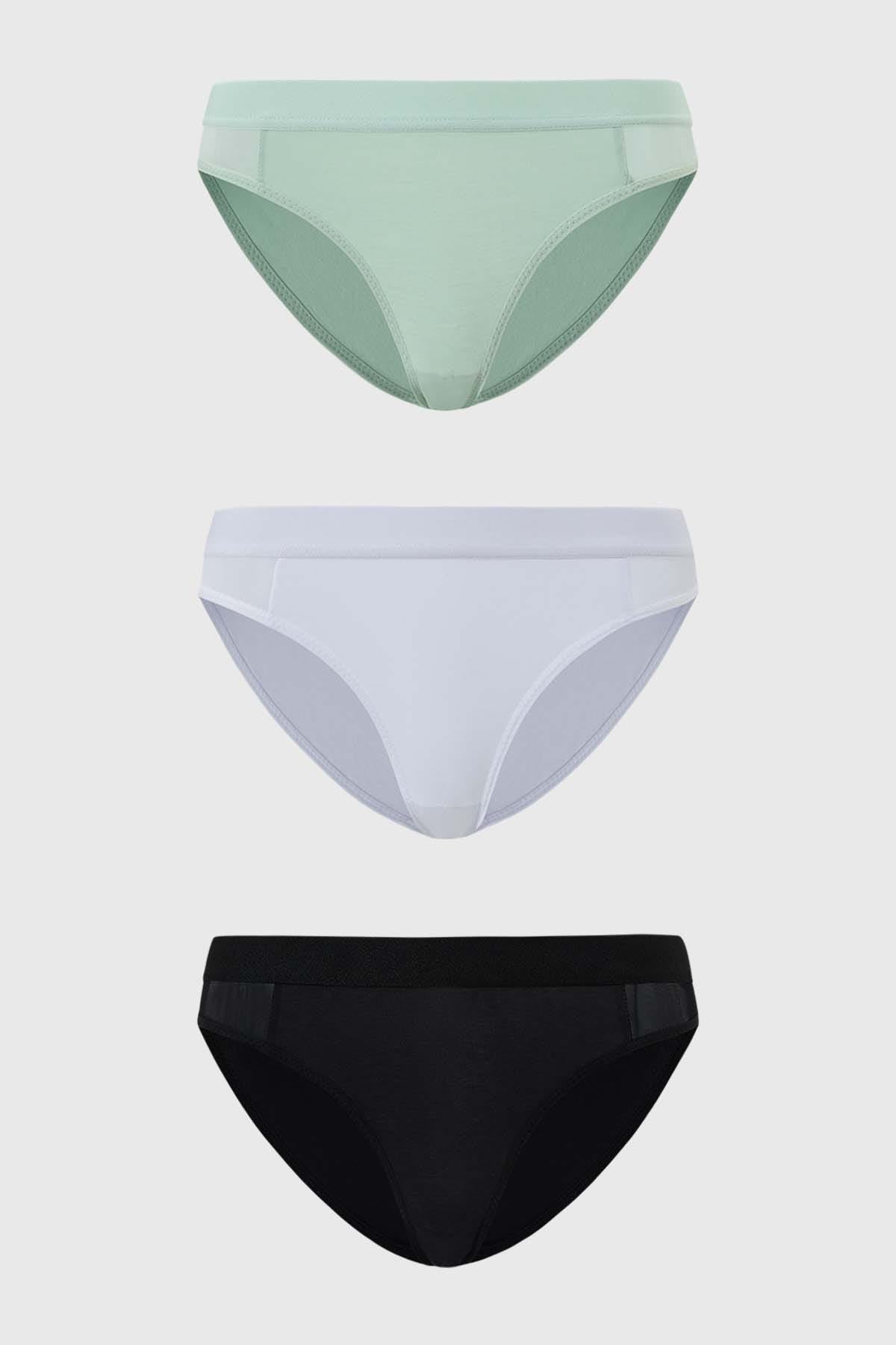 Calzón Mujer Tripack Bikini Algodón Menta