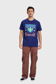 Polera Hombre Print Regular Fit Azul