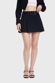 Falda Mujer Sastrera Cinturón Negro