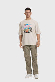 Polera Hombre Estampada Beige