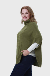 Sweater Mujer Poncho Verde