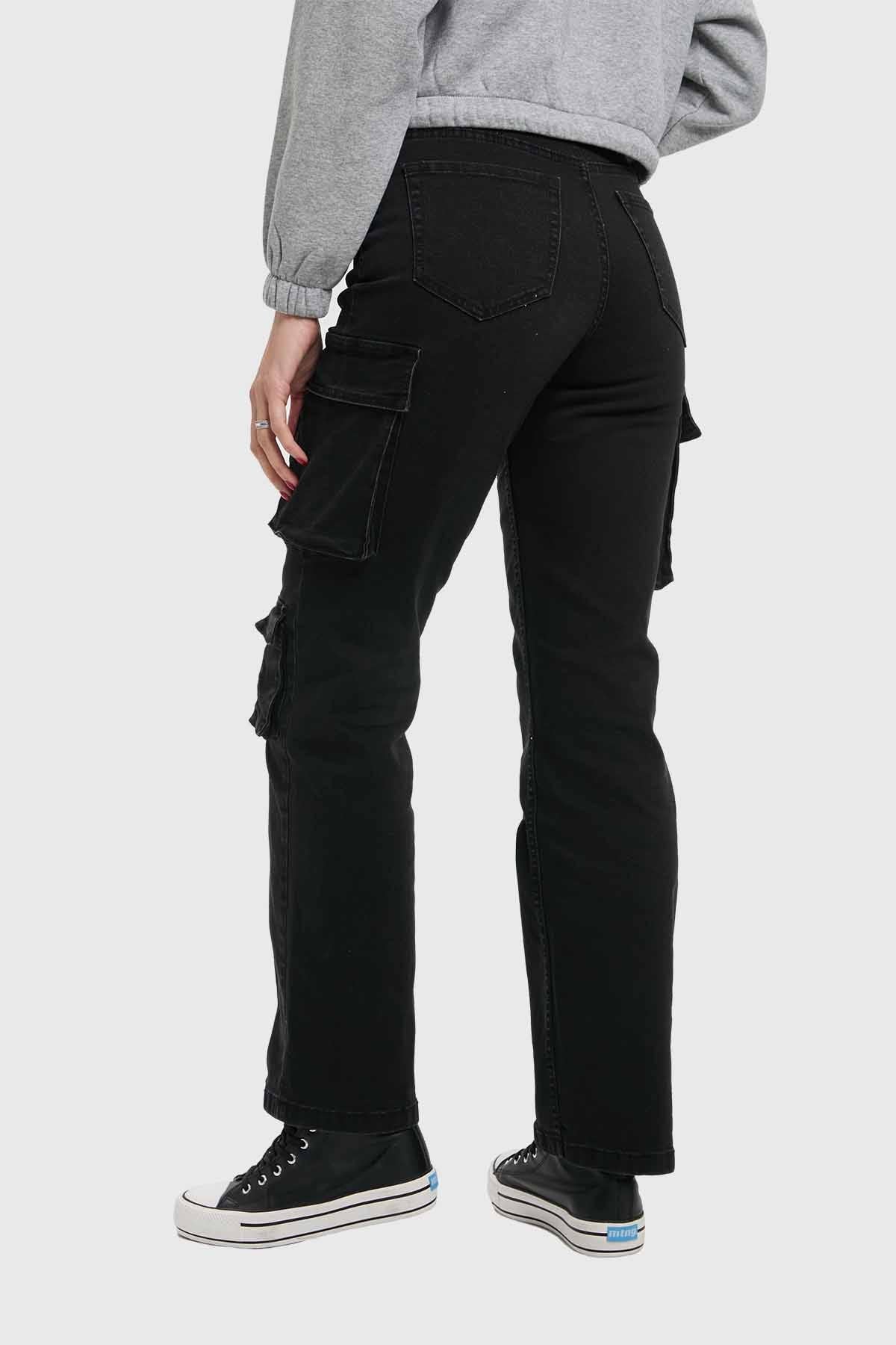 Jeans Mujer Denim Calce Recto Negro