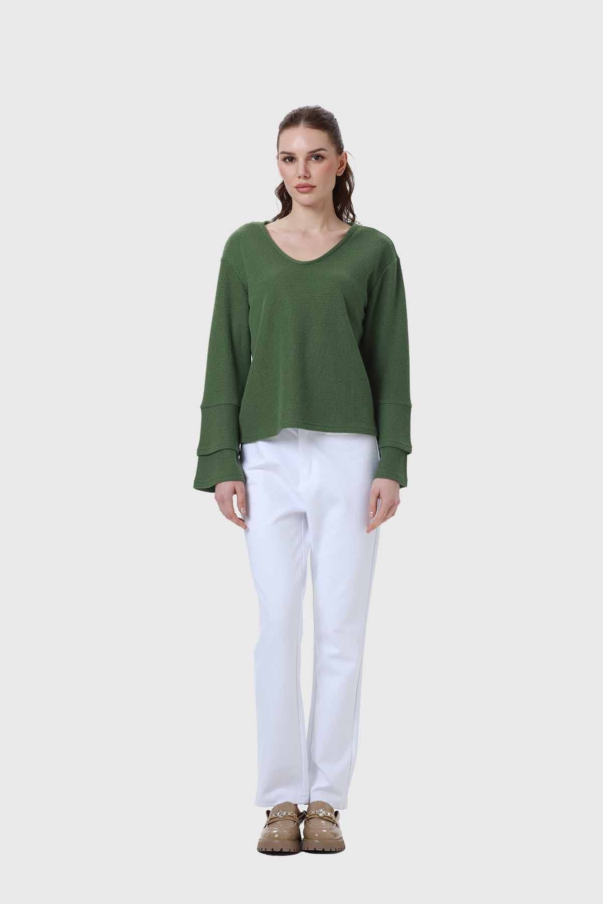 Sweater Mujer Manga Vuelo Verde