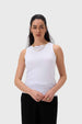 Polera Mujer Aplicación Ojetillo Blanco