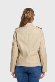 CHAQUETA MUJER BIKER BEIGE