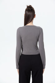 Polera Mujer Print Central Gris