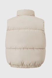 Parka Niña Efecto Cuero Beige