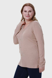 Polera Mujer Rib Beige