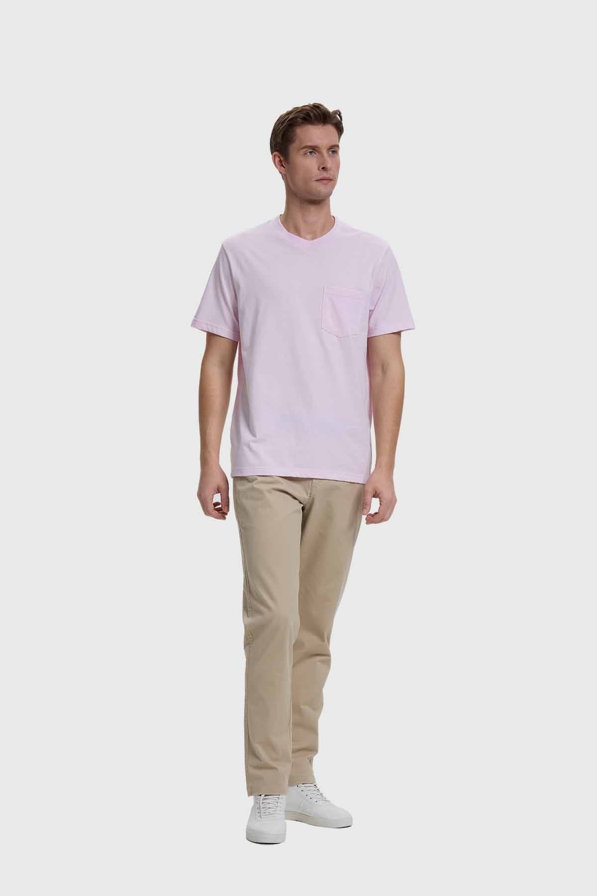 Polera Hombre Básica Con Bolsillo Lavanda