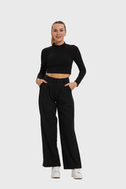 Pantalón Mujer Sastre Pinzas Triple Negro