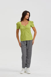 Pantalón Mujer Bombacho Puño Elástico Negro