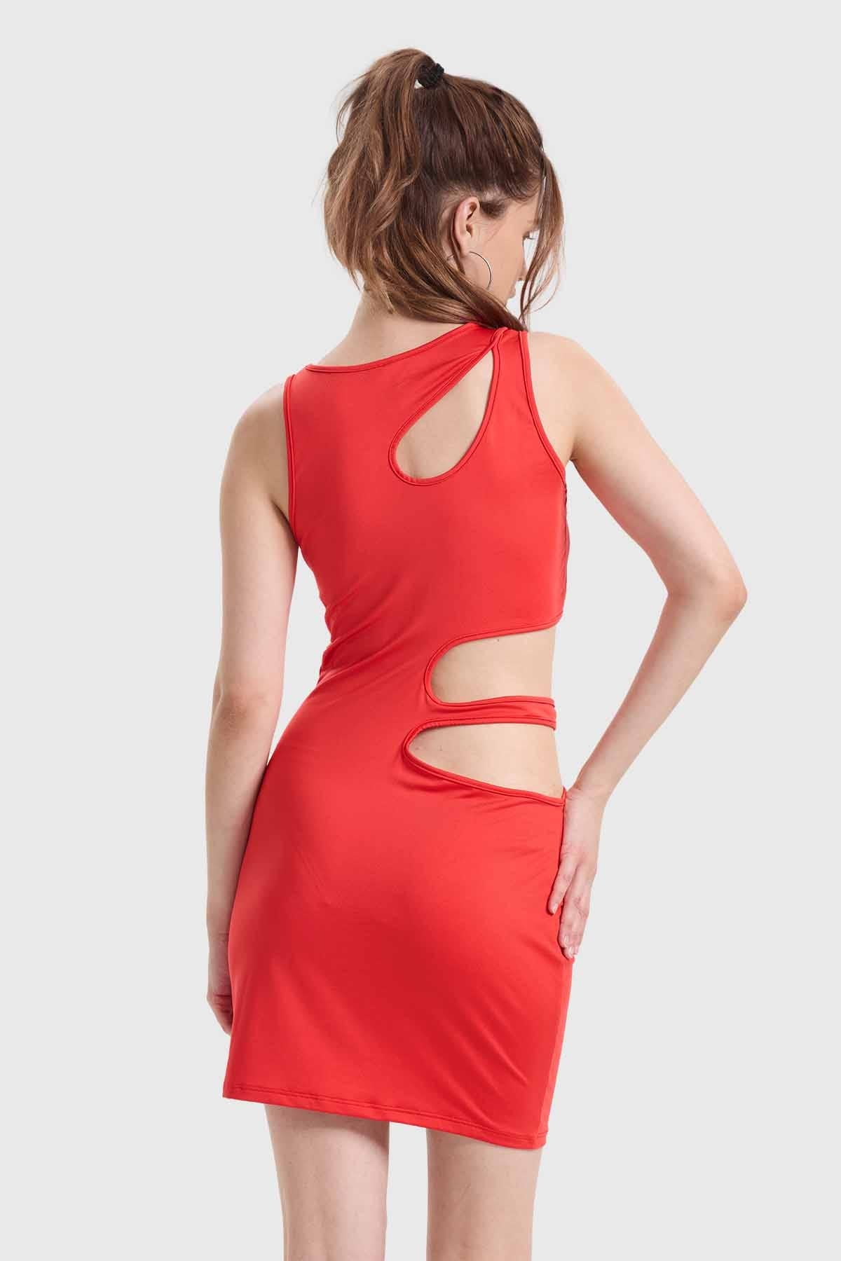 Vestido Mujer Cut Out Rojo