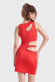 Vestido Mujer Cut Out Rojo