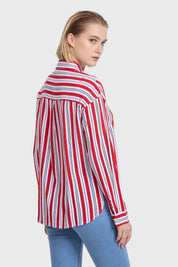 Blusa Mujer Abotonada Rojo
