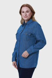 Blusa Mujer Roll Up Azul