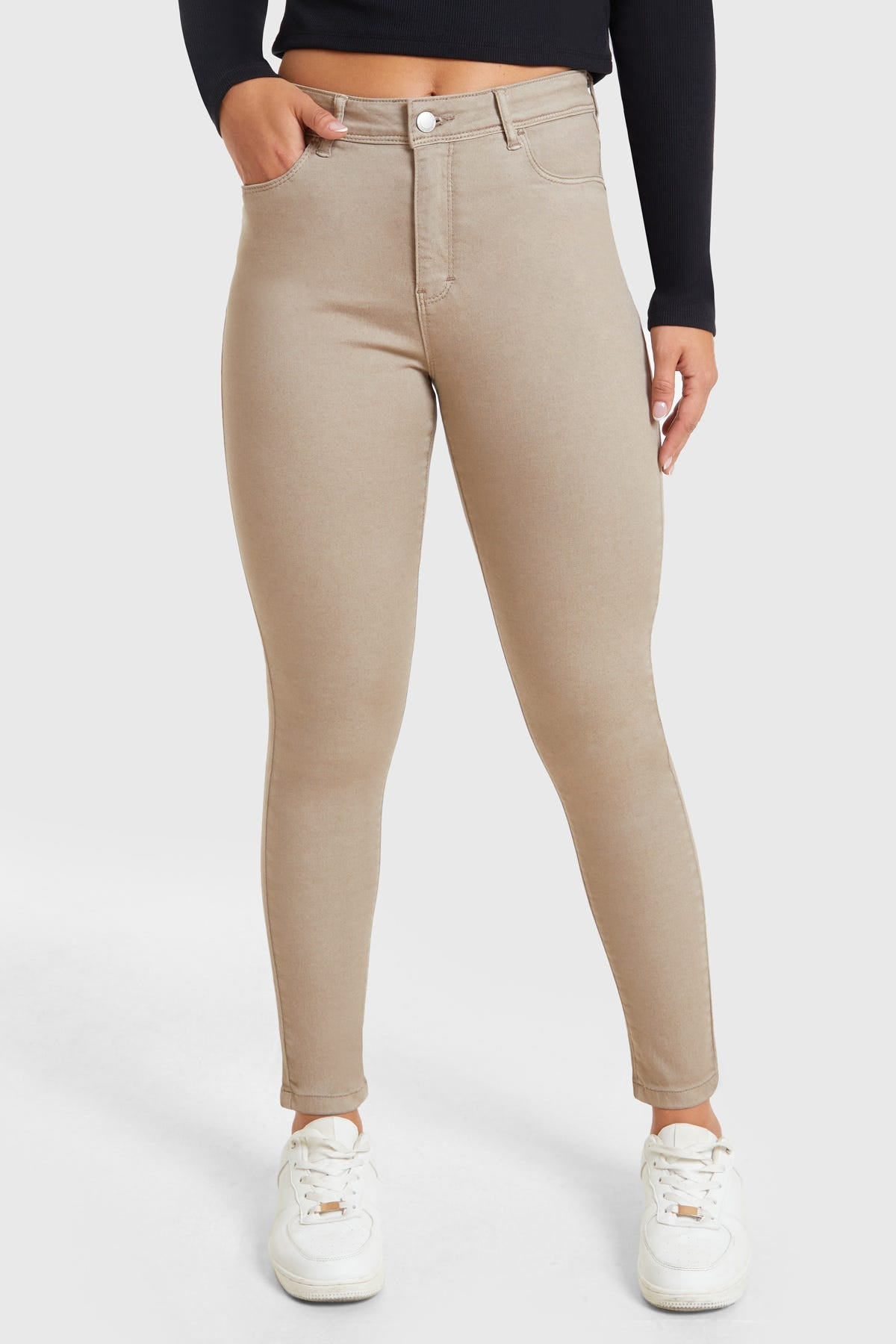 Jeans Mujer Skinny Café