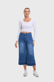 Jeans Mujer Culotte Degrade Azul