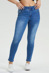 Jeans Skinny Kim Lavado Mujer Azul