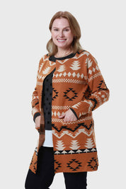 Sweater Mujer Abierto Camel