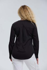 Blusa Mujer Satín Negro