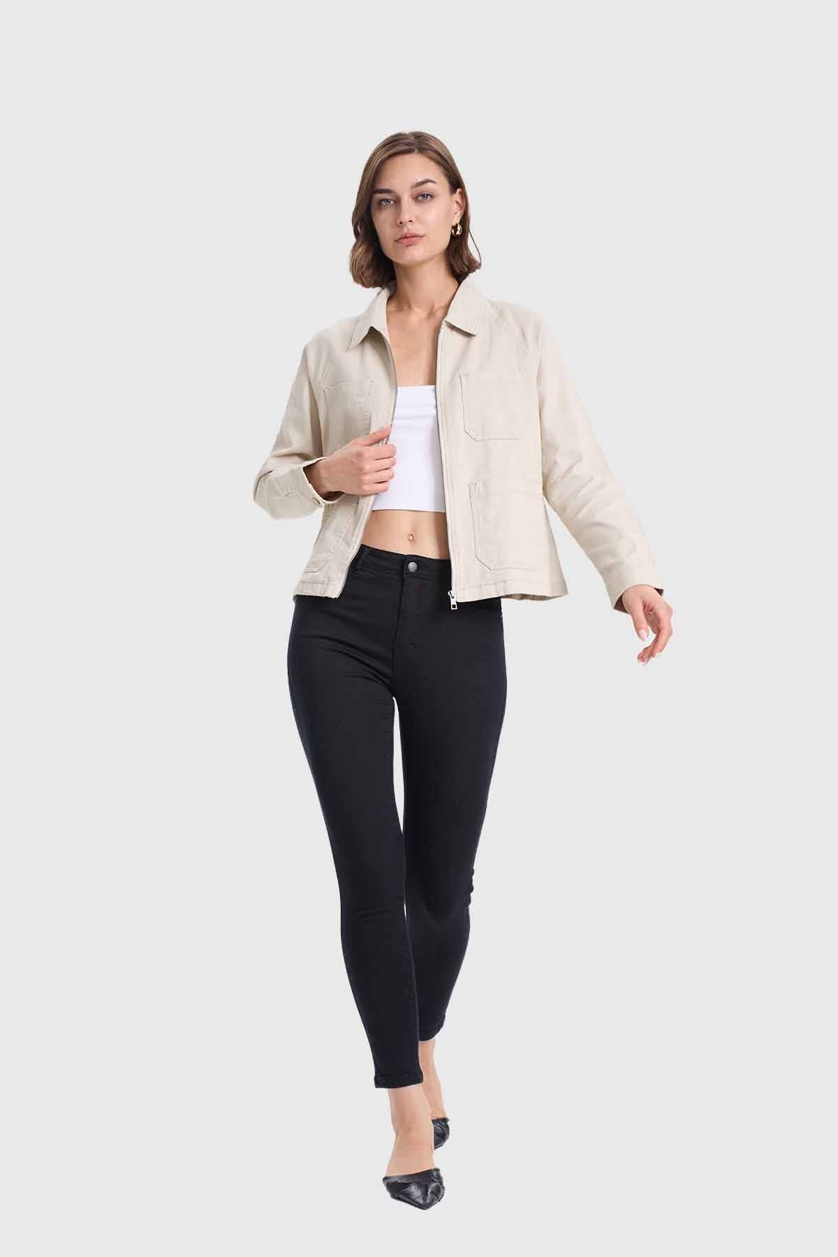 Chaqueta Mujer Gabardina Beige