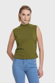 Polera Mujer Recogido Costados Verde