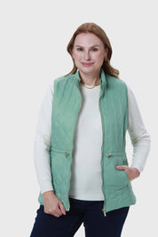 Parka Mujer Con Rombos Bolsillos Verde