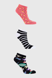 Calceta Mujer Deportiva Print Negro