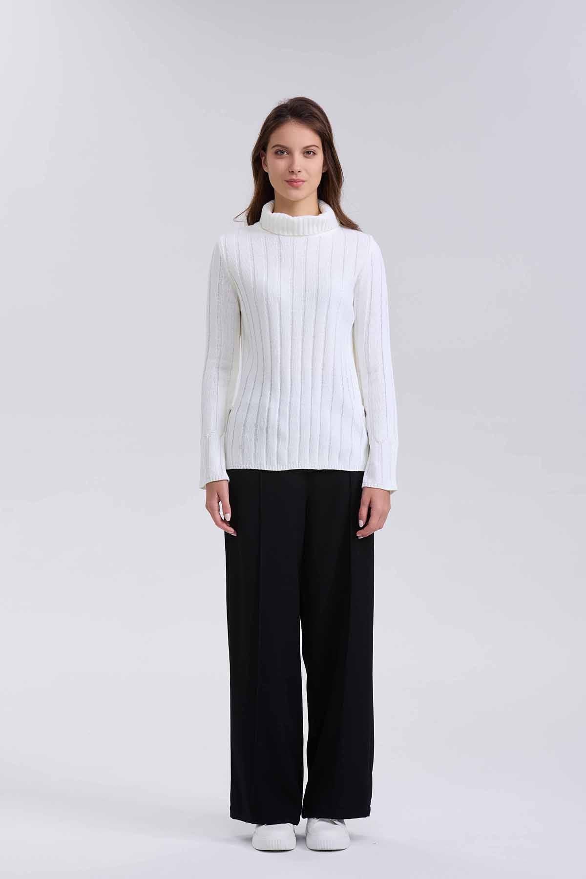Sweater Mujer Botones Crudo