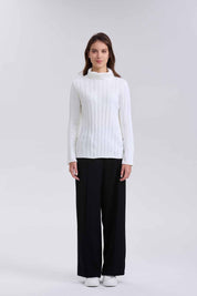 Sweater Mujer Botones Crudo