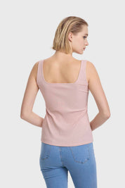Polera Mujer Pabilo Escote Cuadrado Rosado