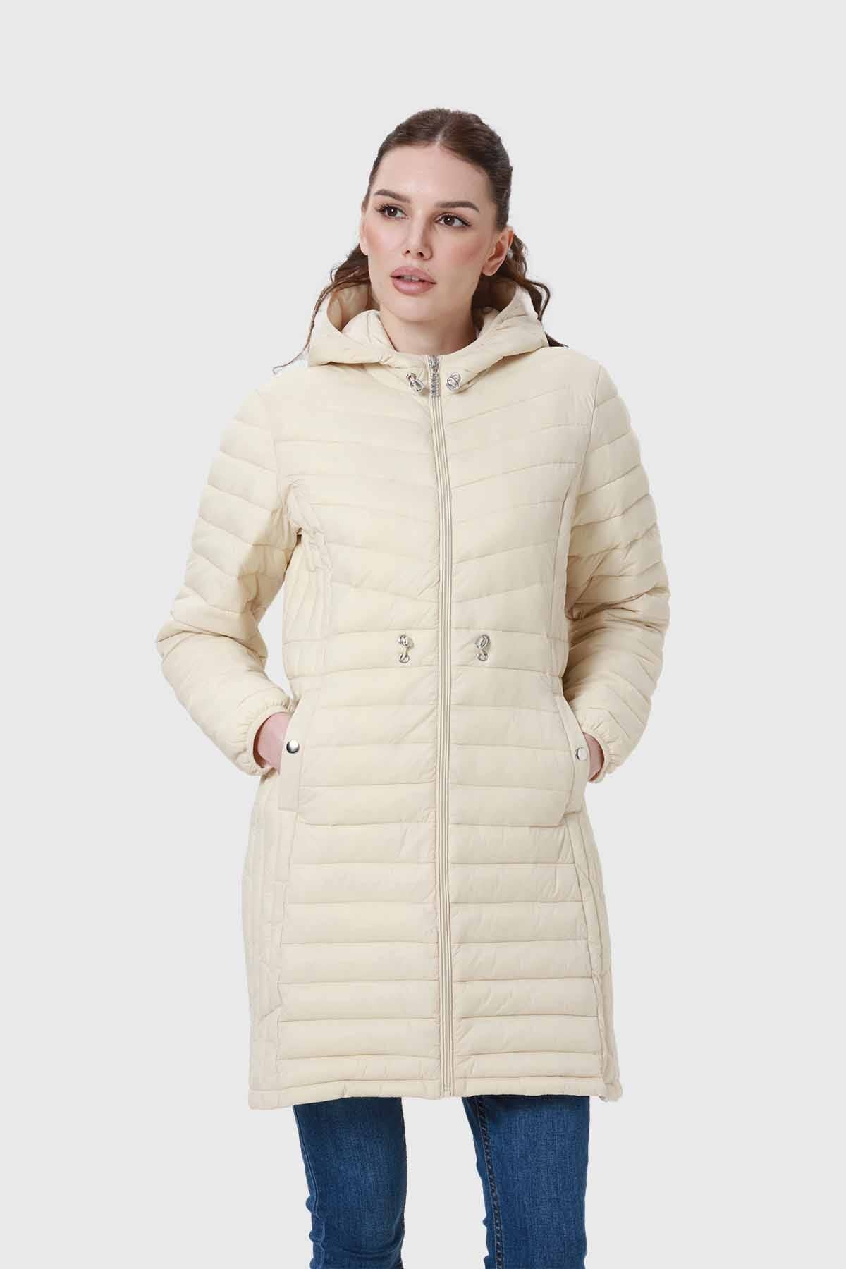 PARKA MUJER MODELO LARGO BEIGE