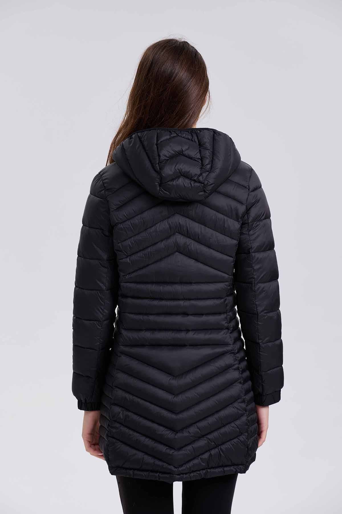 Parka Mujer Larga Básica Negro