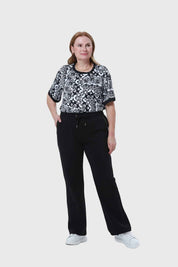 Pantalón Buzo Mujer Detalle Strass Bolsillo Negro