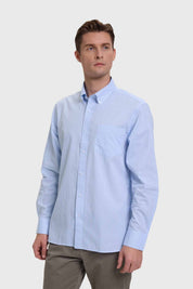 Camisa Hombre Cuadros Celeste