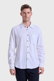 Camisa Hombre Lino Blanco