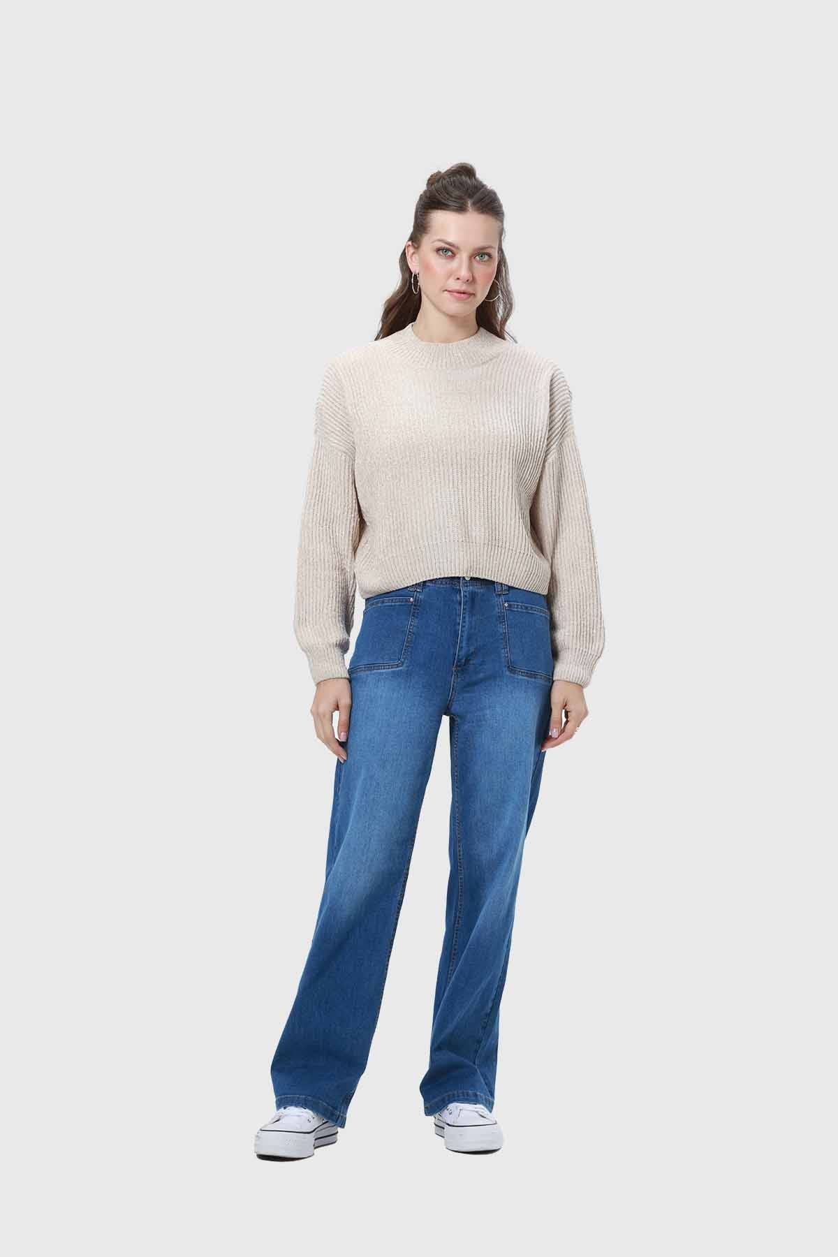 Sweater Mujer Chenille Beige