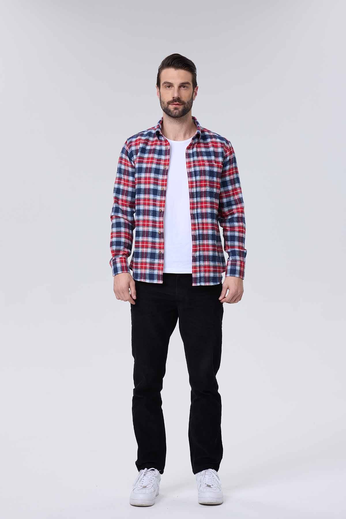 Camisa Hombre Franela Básica Rojo