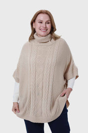 Sweater Mujer Poncho Beige