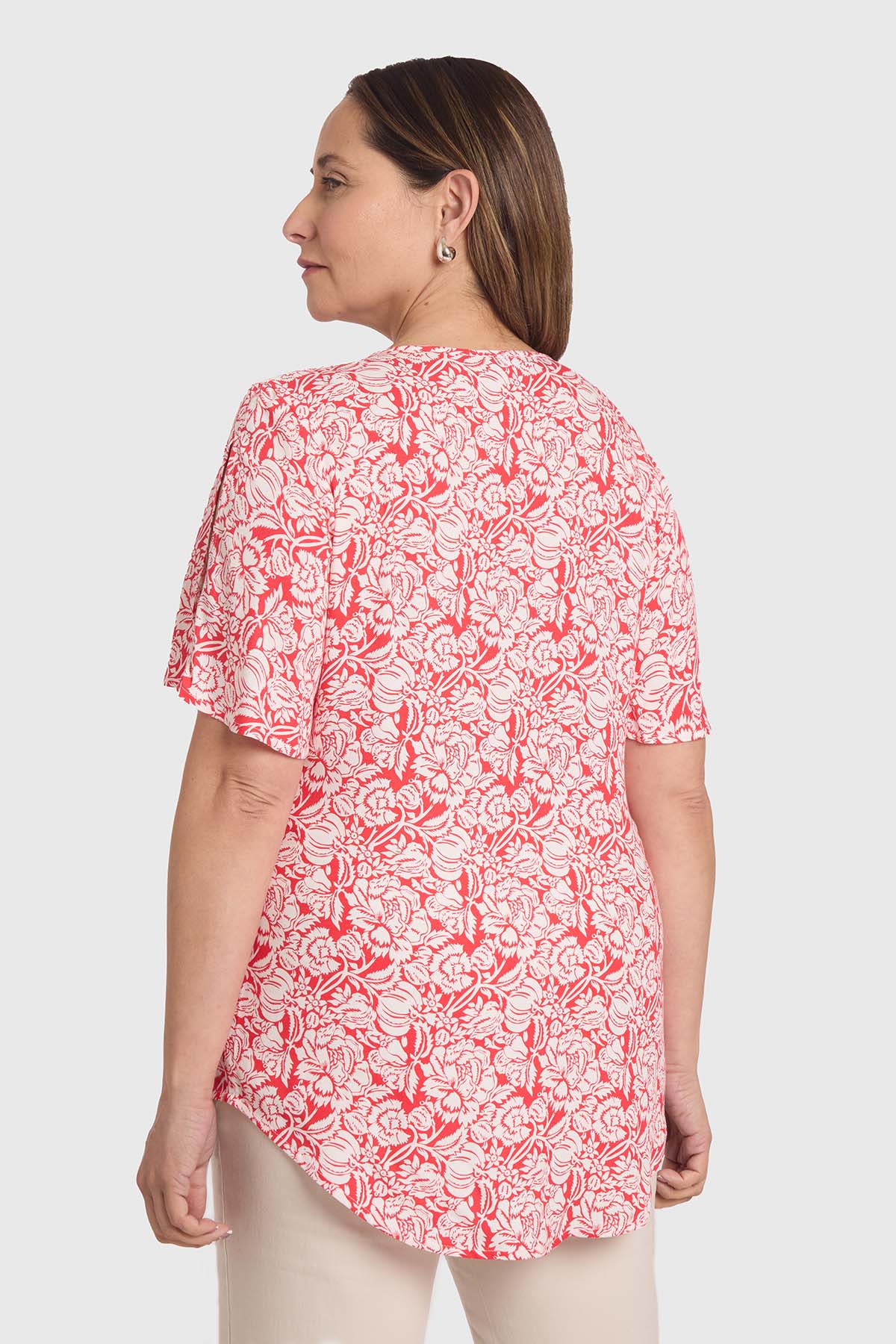 Blusa Mujer Estampada Crudo
