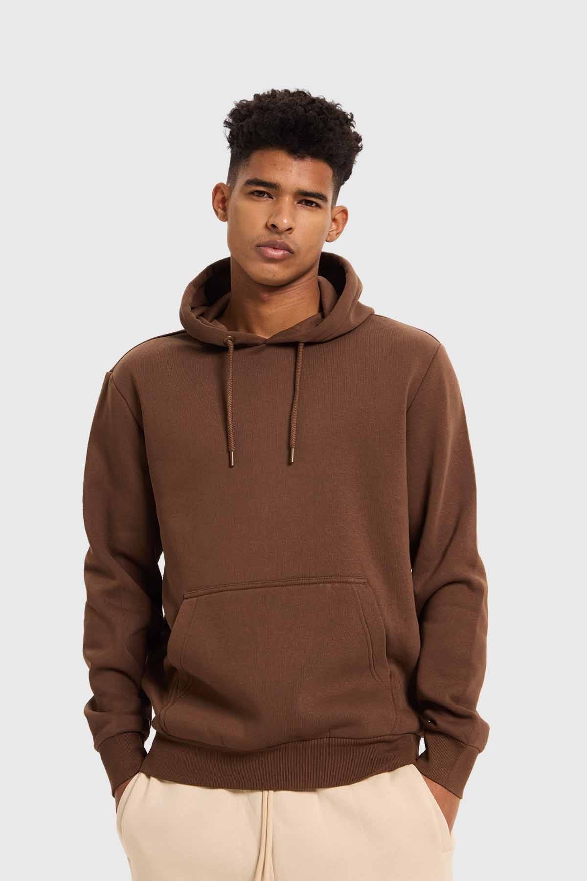 POLERÓN HOMBRE HOODIE BÁSICO CHOCOLATE