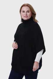 Sweater Mujer Poncho Negro
