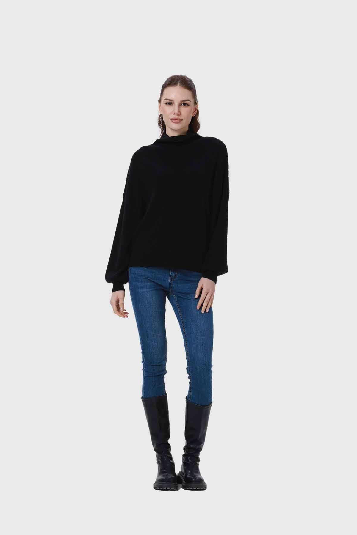 Sweater Mujer Drapead Negro