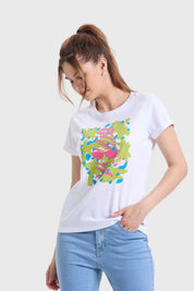 Polera Mujer Gráfica Roll Up Blanco
