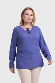 Blusa Mujer Crep Estampada Azul